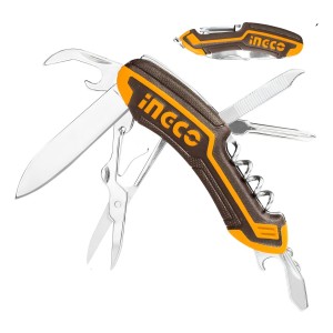 Cuchillo Multifuncion 10 Funciones Ingco Hmfk8108 - Smf Color Naranja Claro