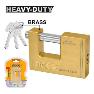Candado Antipalanca Bronce 60mm Ingco 3 Llaves Dbbpl0602