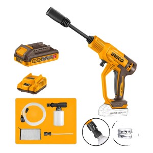 Hidrolavadora 24.8bar Batería Cargador Accesorios Ingco Amarillo 50 Hz / 60 Hz