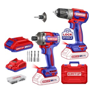 Atornillador Impacto+taladro Atornillador Sin Carbones Eckl20272 Emtop Rojo