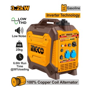 Generador Inverter 3.2kw 25kg Bajo Ruido Ingco Gei35006