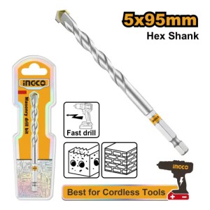 Mecha Mamposteria 5 X 95mm Encastre Hex. Ingco Dbm2210595