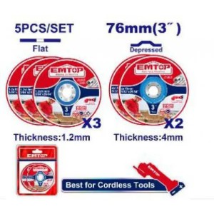 Disco Emtop Metal 76mm Set X 5pcs Eacd303768