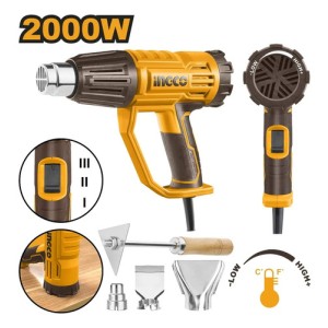 Pistola De Calor 3 Etapas 2000w Aire Caliente Ingco Color Amarillo