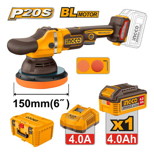 Lustra Pulidora 6 PLG Cargador + Valija Apli20158 Ingco - Imagen 2