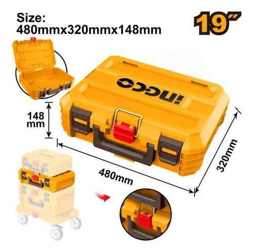 Caja Herramientas 19 Apilable Broche Ingco Pbxs102 - Imagen 3