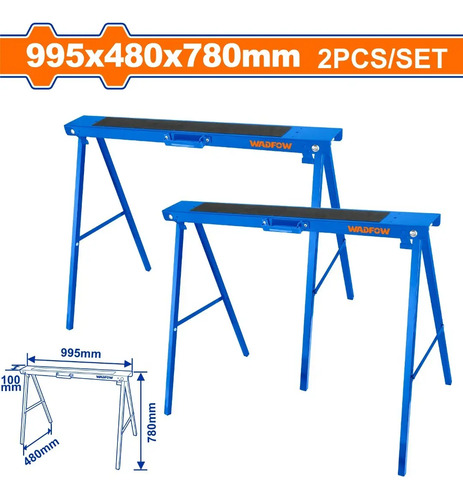 Set X 2 Caballetes 780mm 100 Kg Wadfow Wdz1510