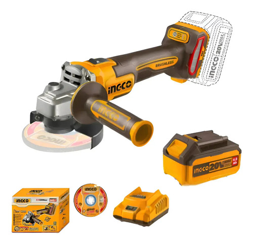Amoladora Angular Brushless + Acces Ingco 115mm Cagli261521