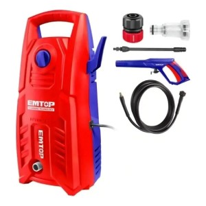 Hidrolavadora 130bar Autostop 1400w Emtop Color Rojo