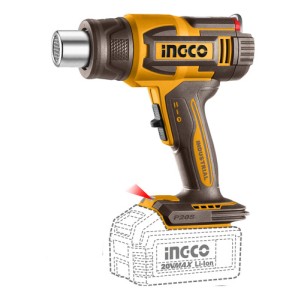 Pistola Calor 20v 580°c Con Accesorios Ingco Hgli2058