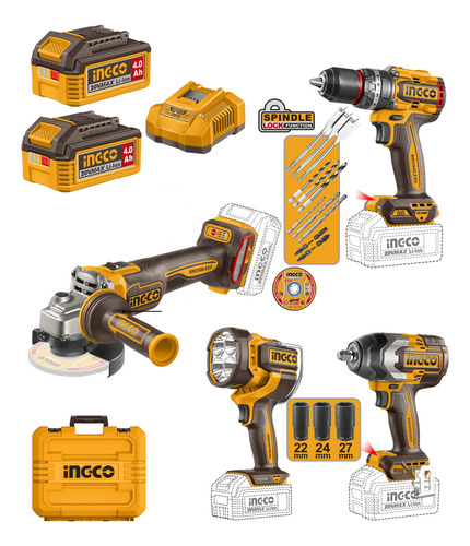 Kit Combo 4 En 1 + Accesorios + Valija Ingco Cosli251192
