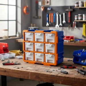 Gavetero Organizador Plastico 9 Cajones Cajonera Azul