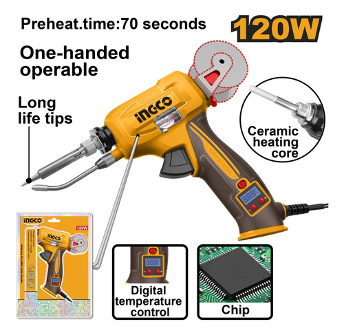 Soldador Lapiz De Estaño 120w Ingco Si036732 - Imagen 2