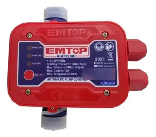 Control Emtop Automatico De Presion 10bar Para Bomba Sensor - Imagen 2