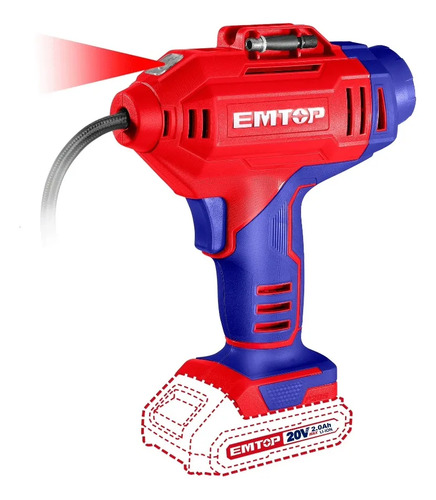 Compresor Pistola Inflador A Bateria S/bat P/autos Emtop