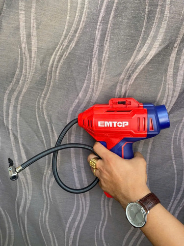 Compresor Pistola Inflador A Bateria S/bat P/autos Emtop - Imagen 4