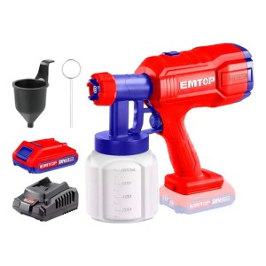 Pistola Para Pintar Eléctrica Emtop 20v Cargador Y Batería
