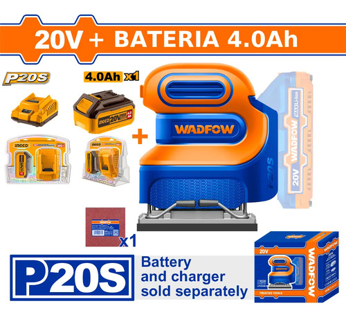 Lijadora Orbital P20s + Bat Y Carg Wadfow Wrap5010 - L N F - Imagen 2